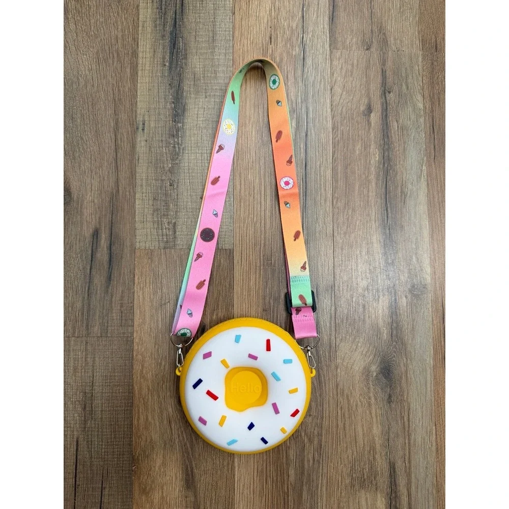 Donut Shaped Silicone Crossbody Bag‎ Kids Mini Purse Adjustable Strap